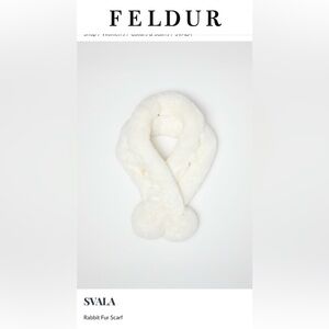 NWOT FELDUR ICELAND White Rabbit Fur Scarf